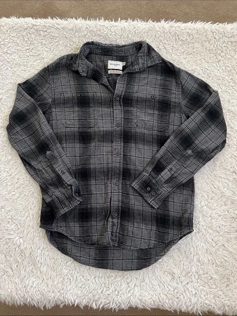 Goodfellow&Co. Flannel Men's Gray Button Down Casual